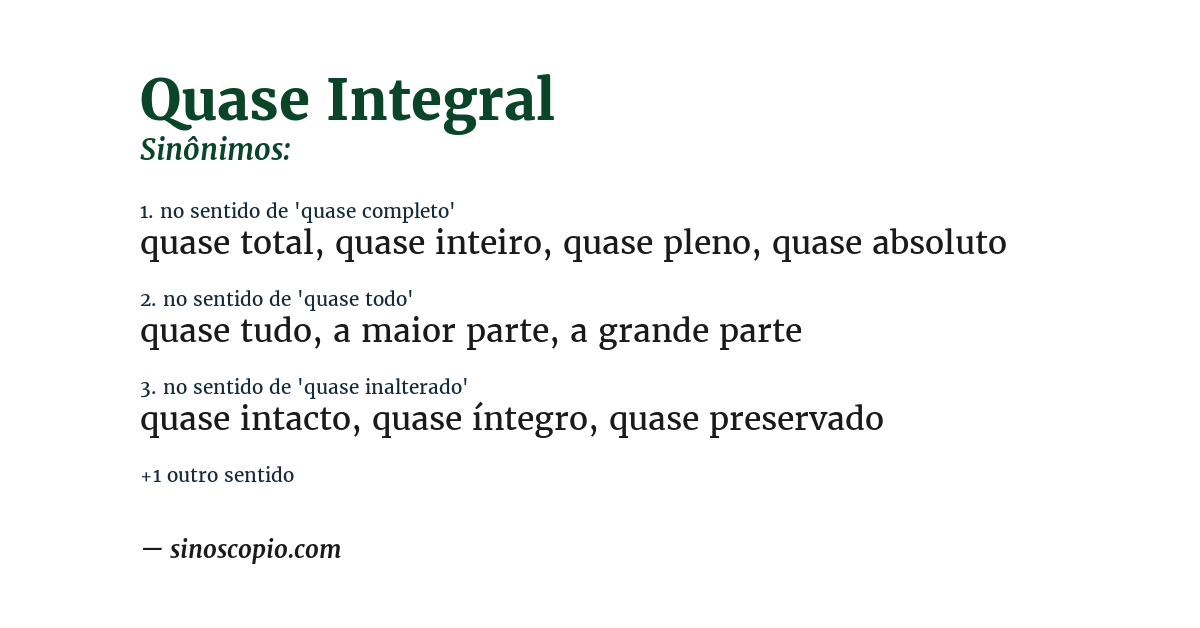 Sinônimo de quase integral