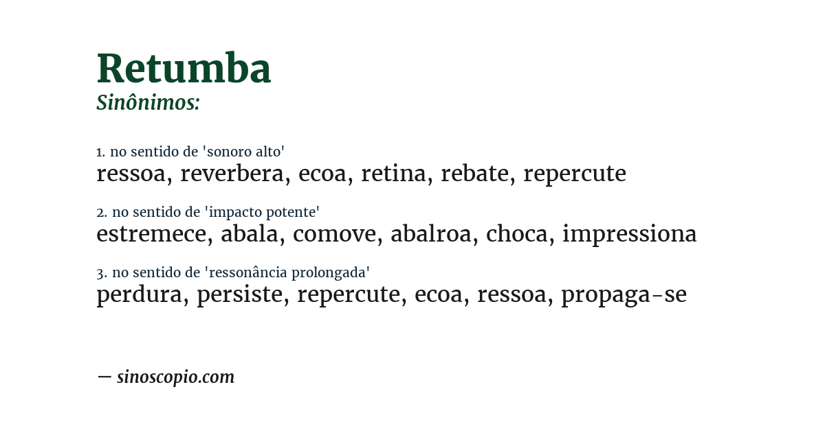 Sinônimo de retumba