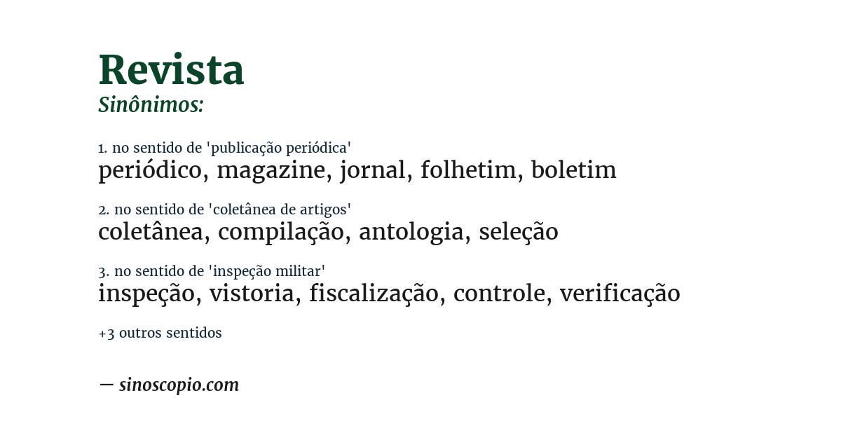 Sinônimo de revista