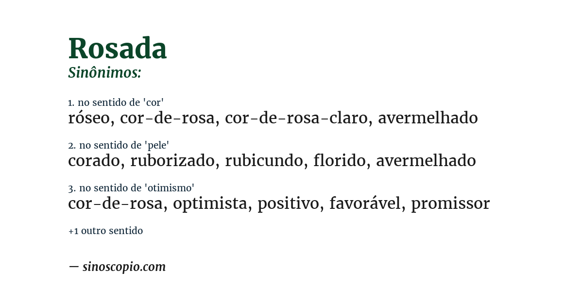 Sinônimo de rosada