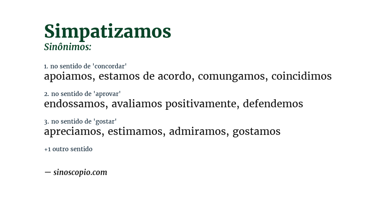 Sinônimo de simpatizamos