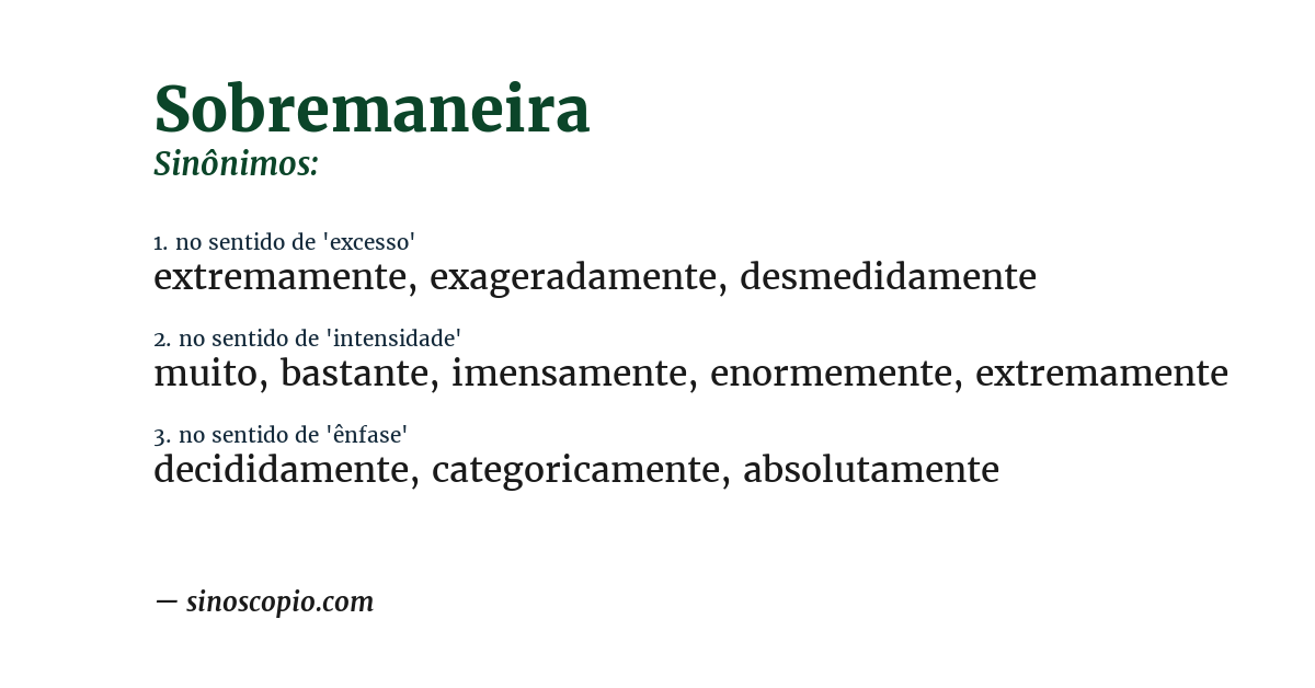 Sinônimo de sobremaneira