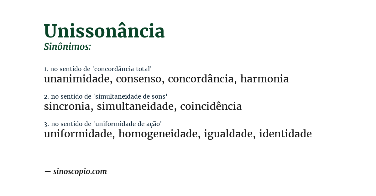 Sinônimo de unissonância