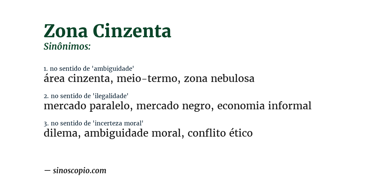 Sinônimo de zona cinzenta