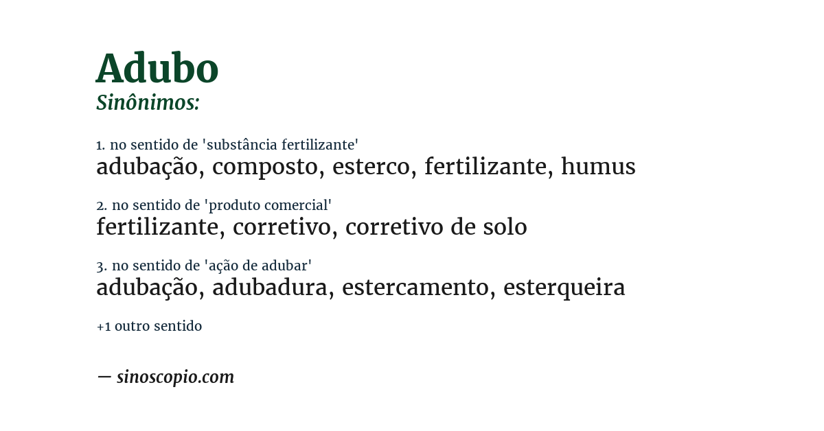 Sinônimo de adubo