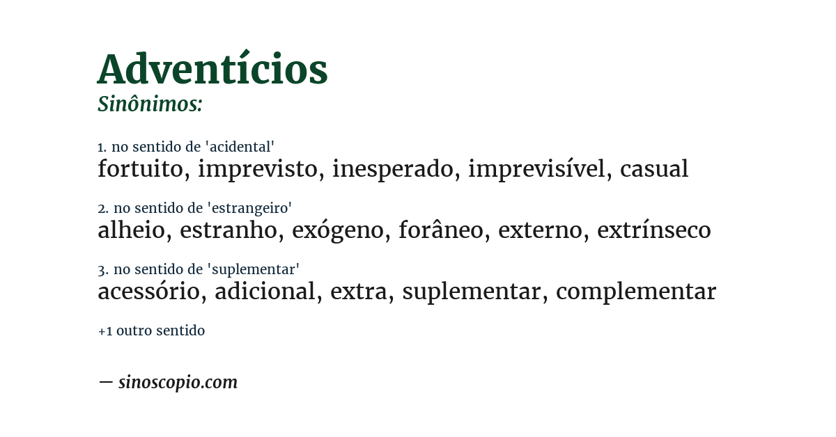 Sinônimo de adventícios