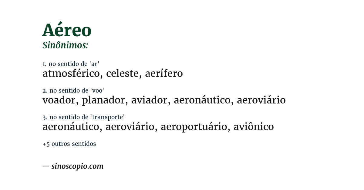 Sinônimo de aéreo