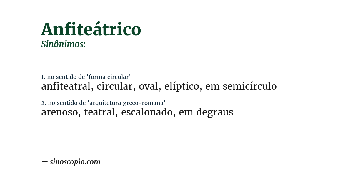 Sinônimo de anfiteátrico
