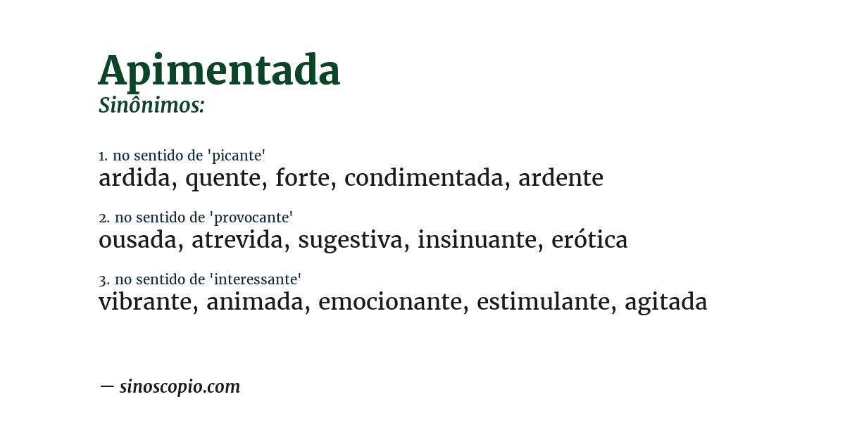 Sinônimo de apimentada
