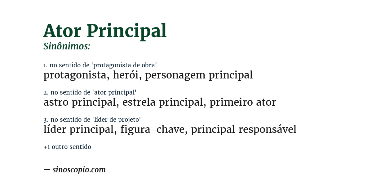 Sinônimo de ator principal