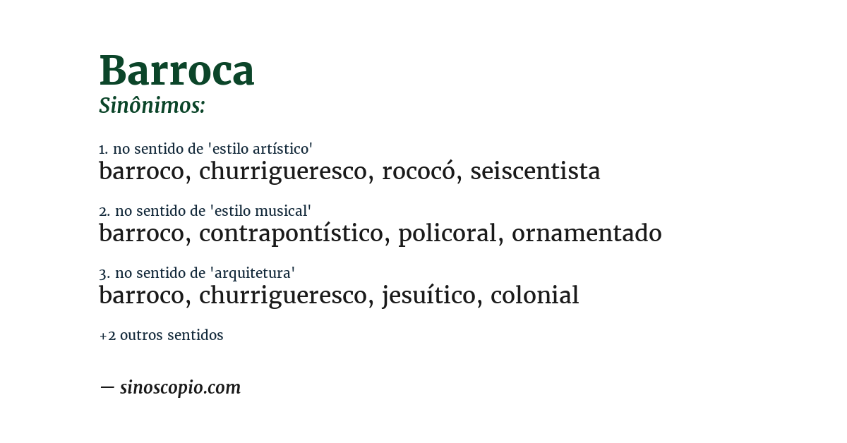 Sinônimo de barroca