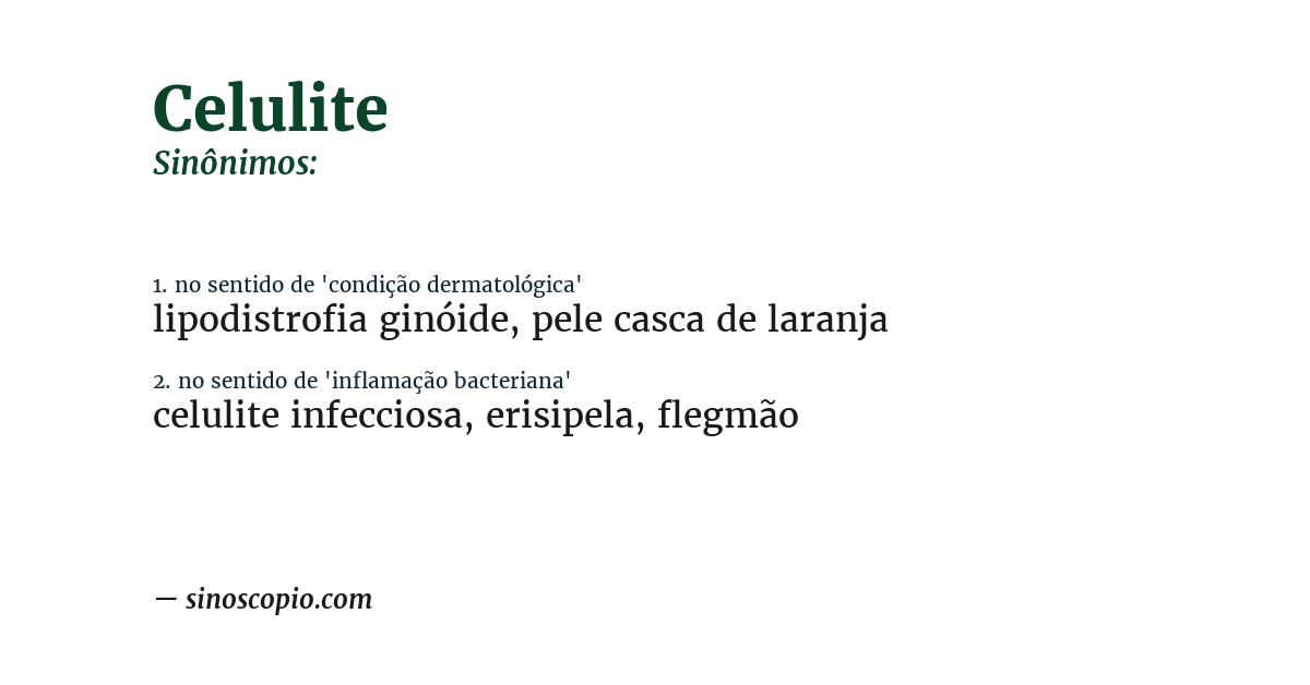 Sinônimo de celulite
