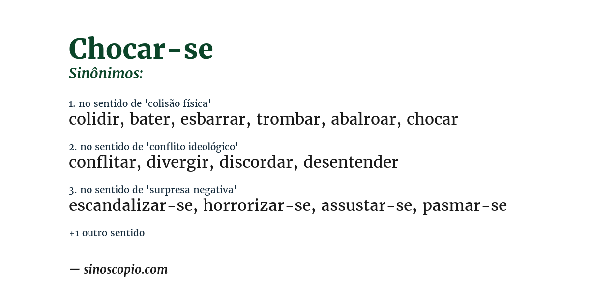Sinônimo de chocar-se