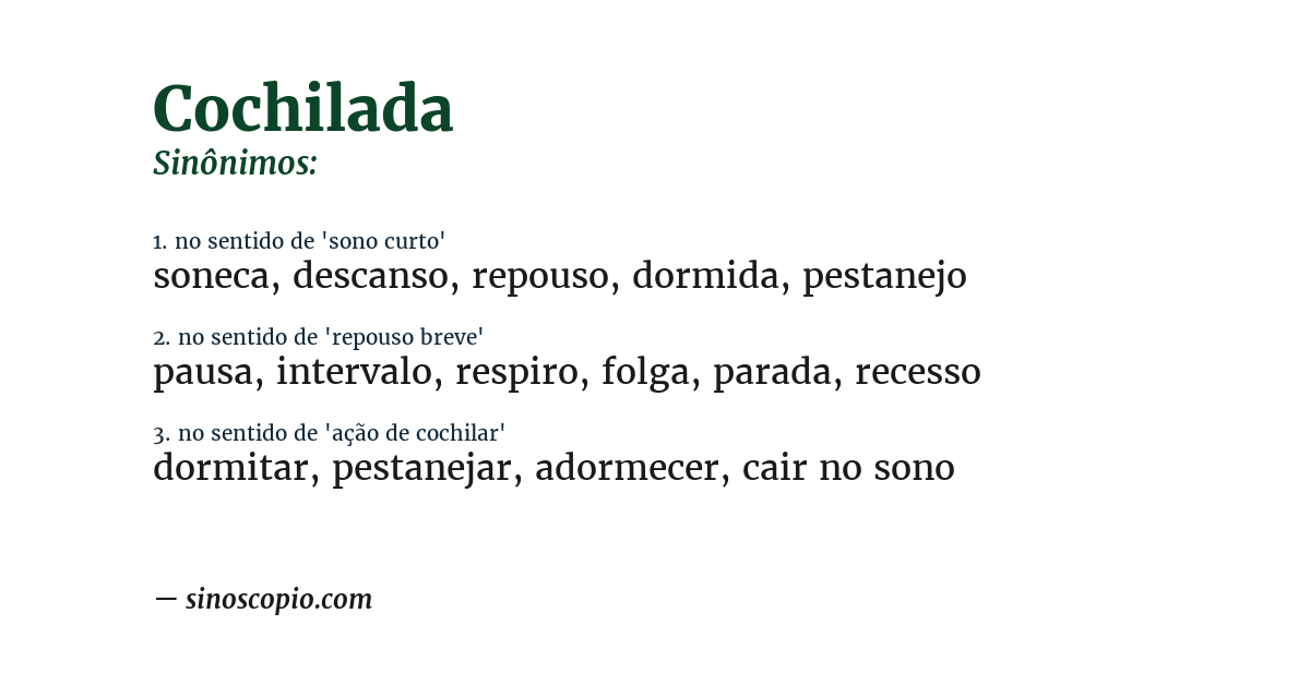 Sinônimo de cochilada