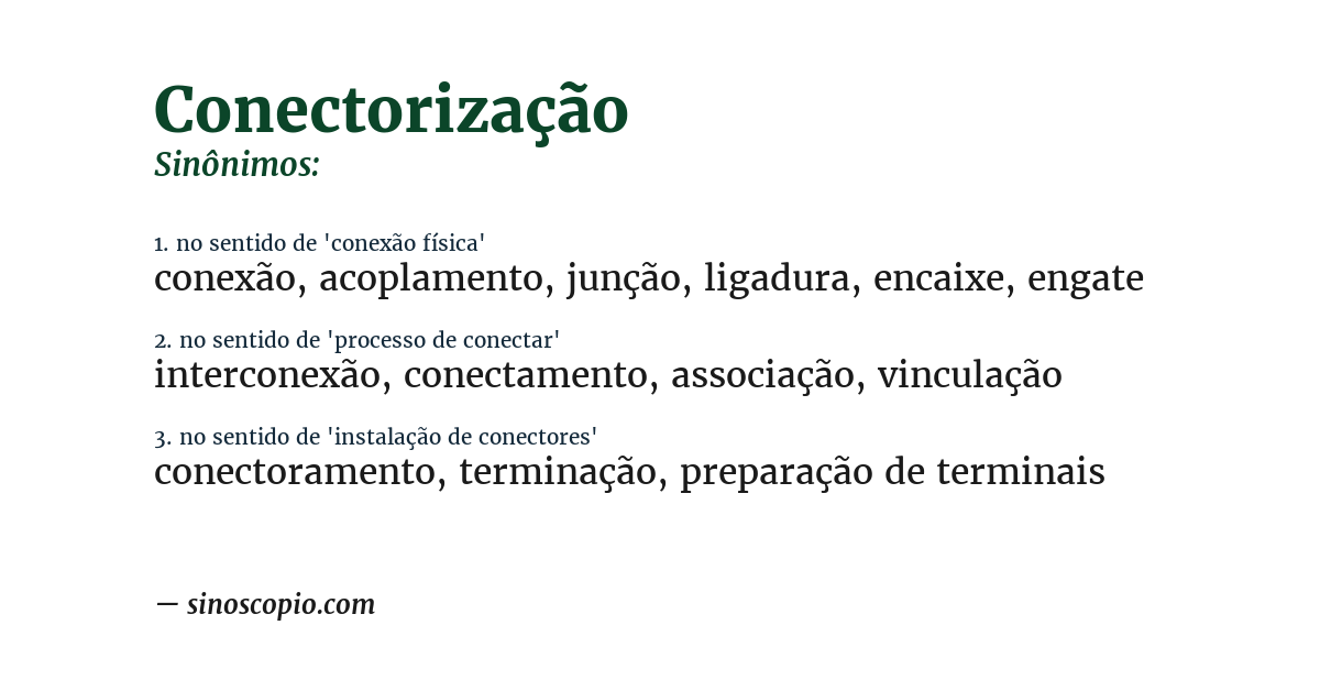 Sinônimo de conectorização