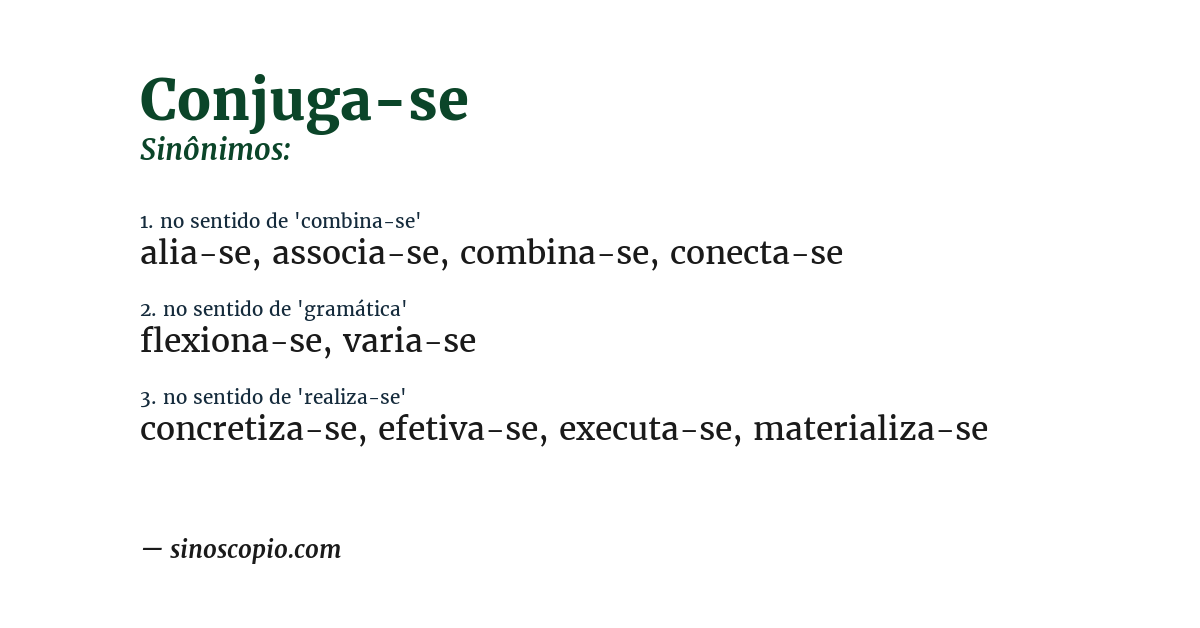 Sinônimo de conjuga-se