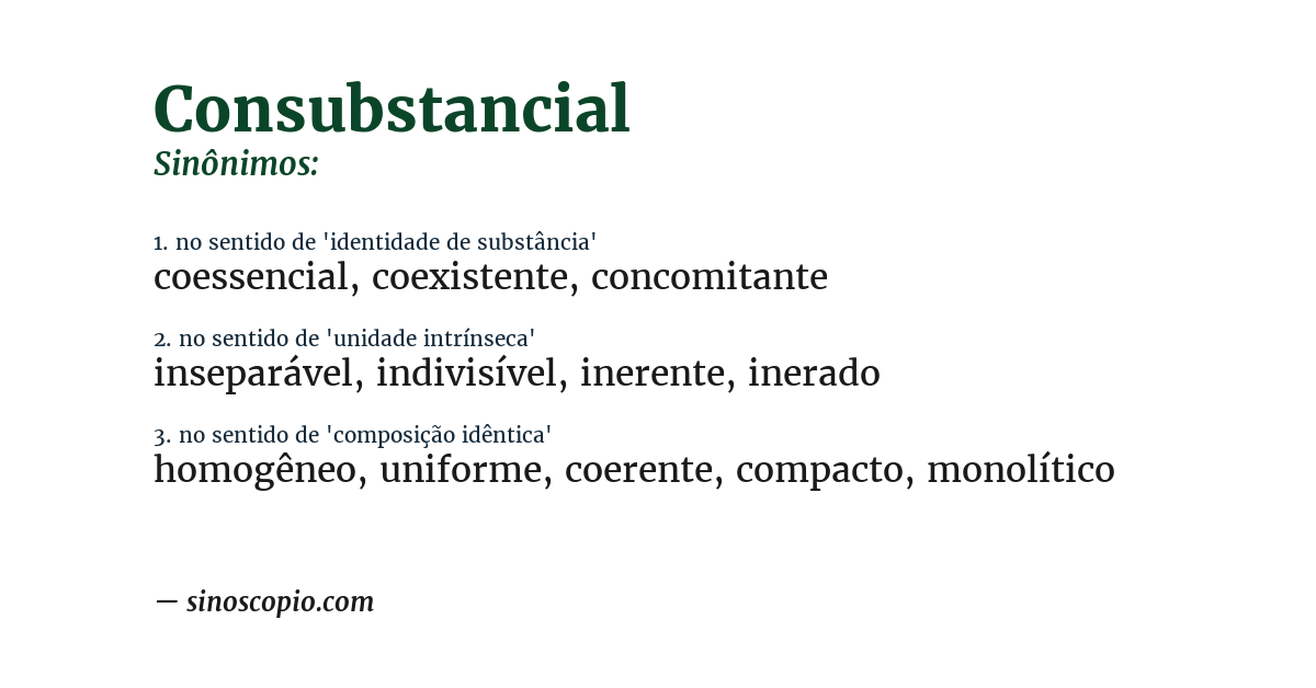 Sinônimo de consubstancial