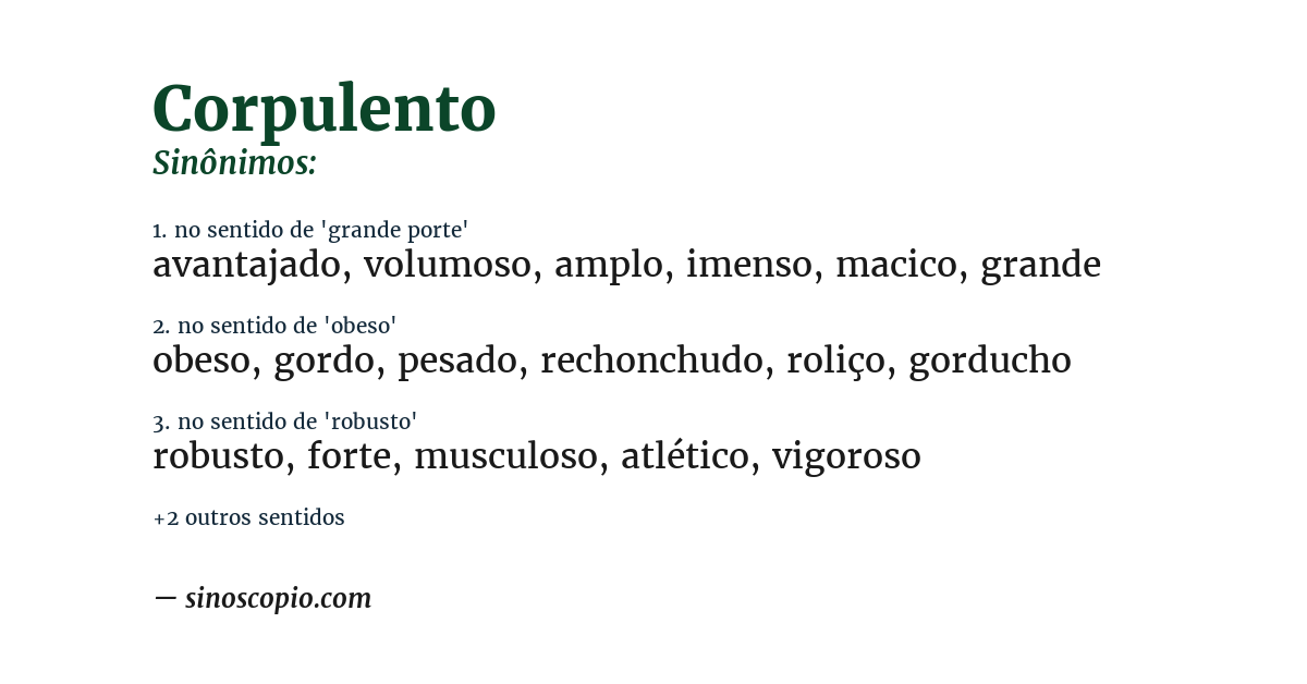 Sinônimo de corpulento