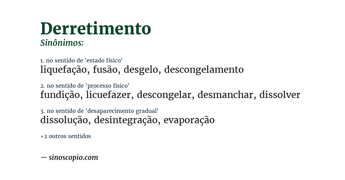 Sinônimo de derretimento