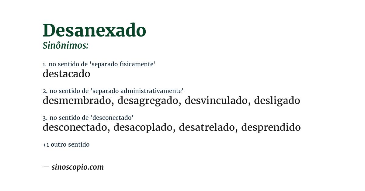 Sinônimo de desanexado