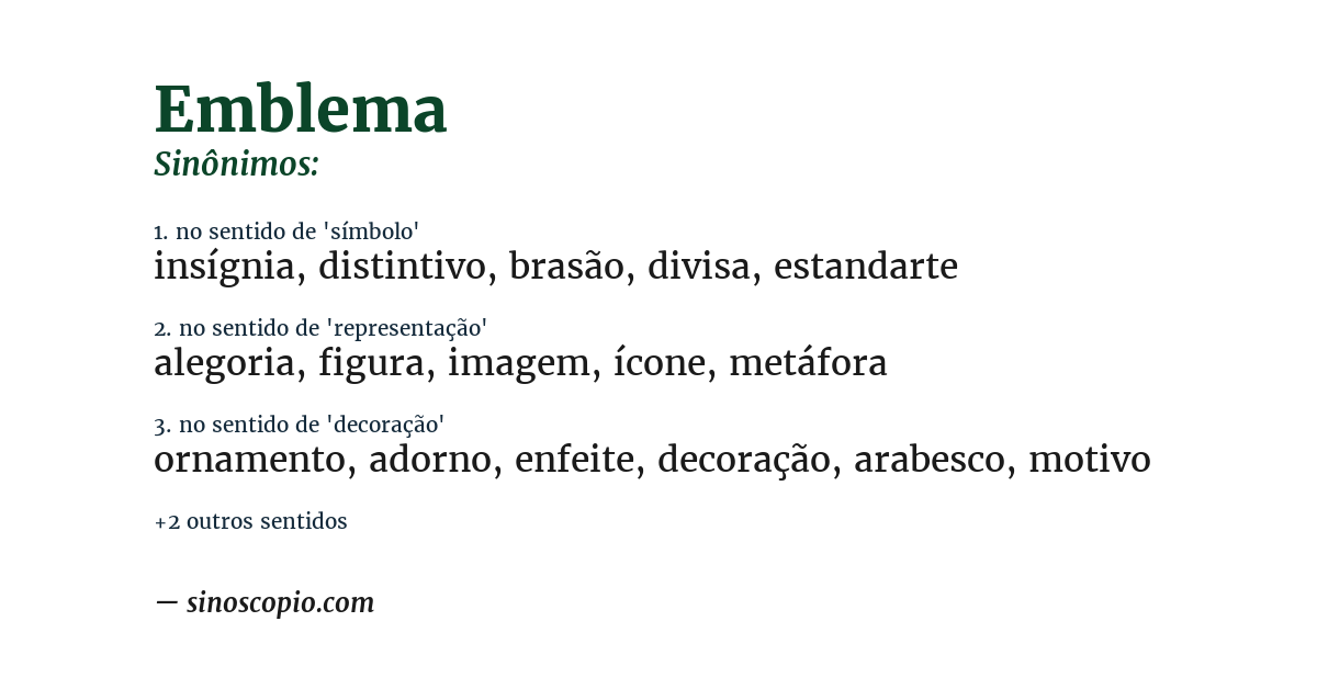 Sinônimo de emblema
