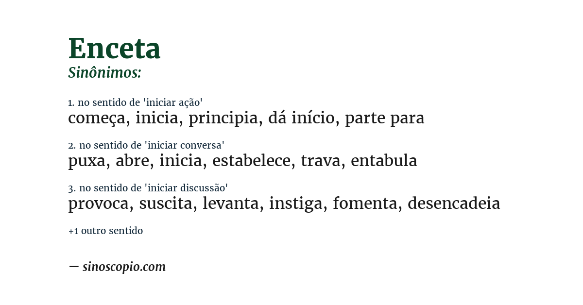 Sinônimo de enceta