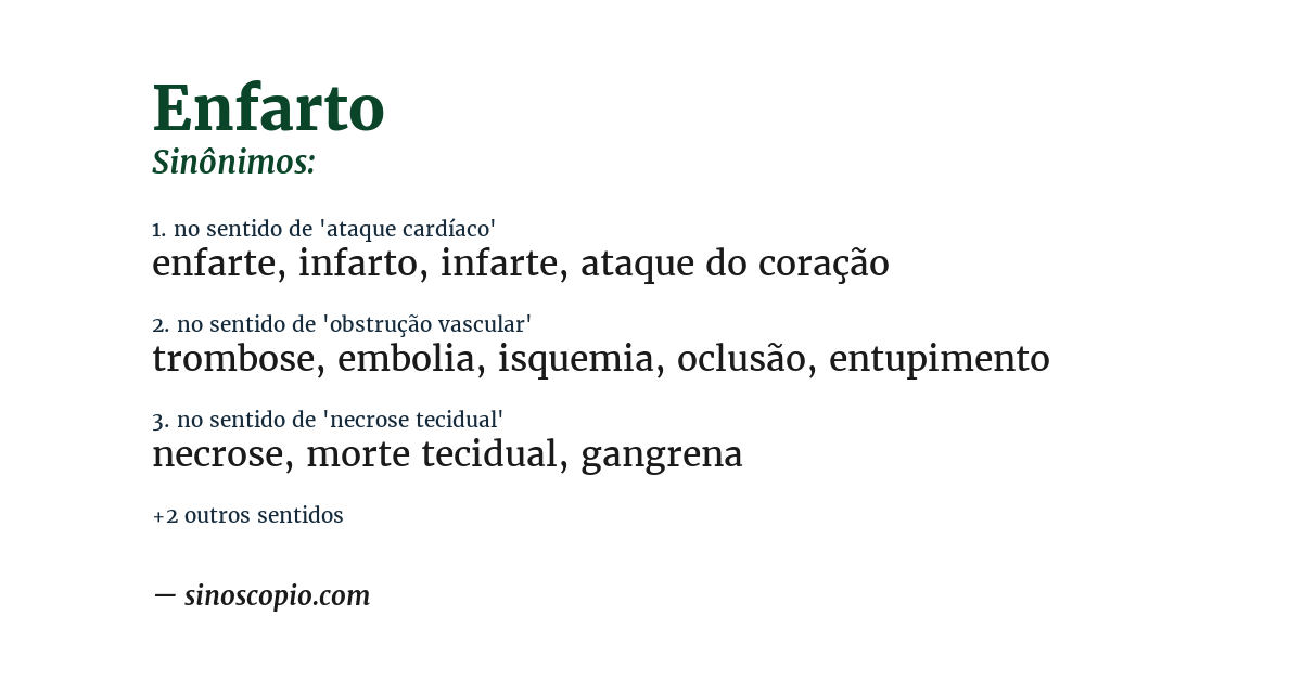 Sinônimo de enfarto