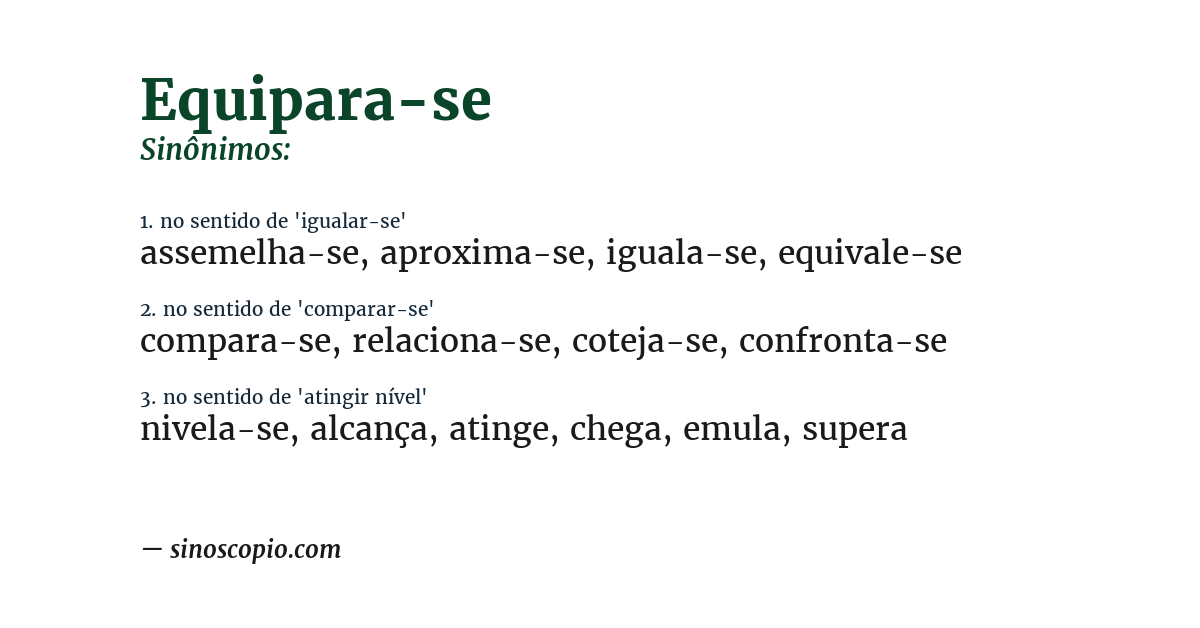 Sinônimo de equipara-se