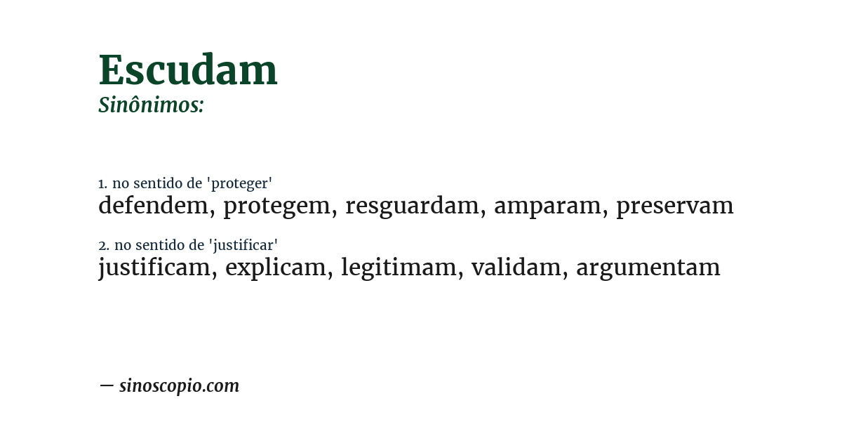 Sinônimo de escudam