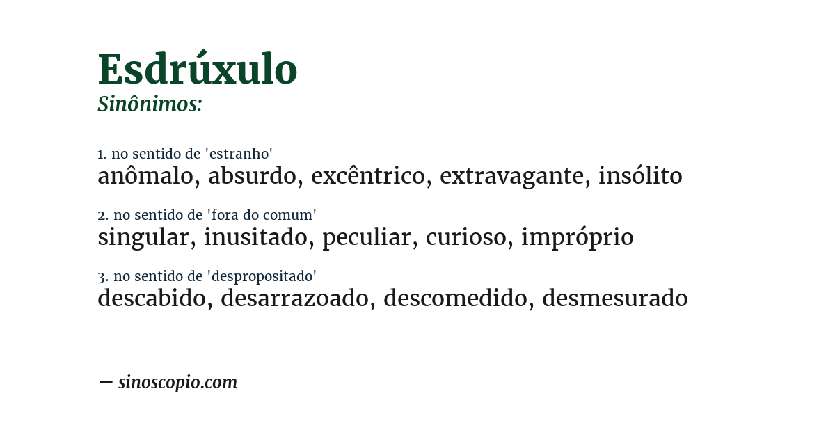 Sinônimo de esdrúxulo
