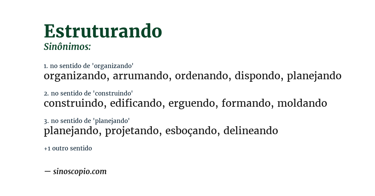 Sinônimo de estruturando