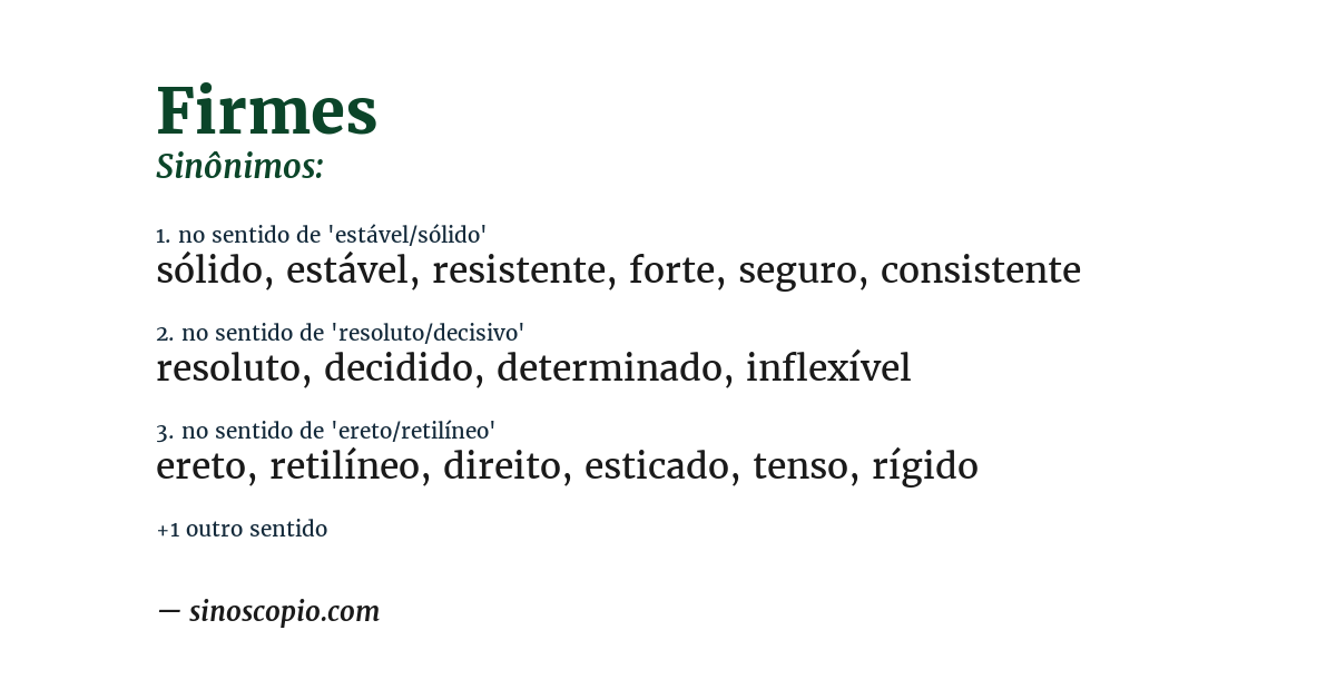 Sinônimo de firmes