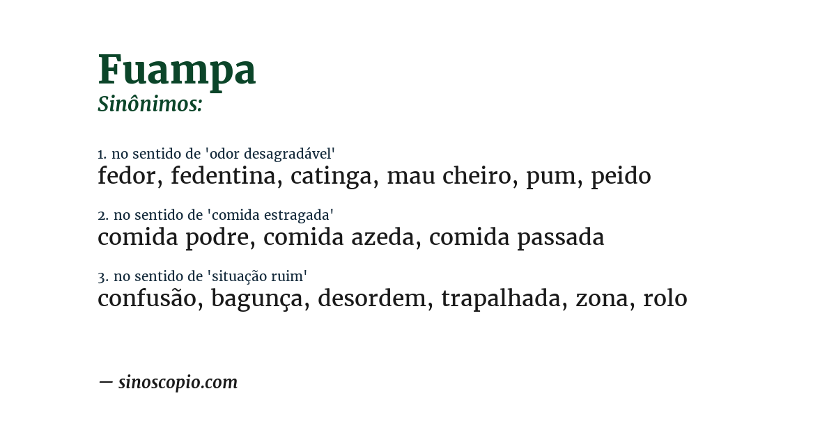 Sinônimo de fuampa