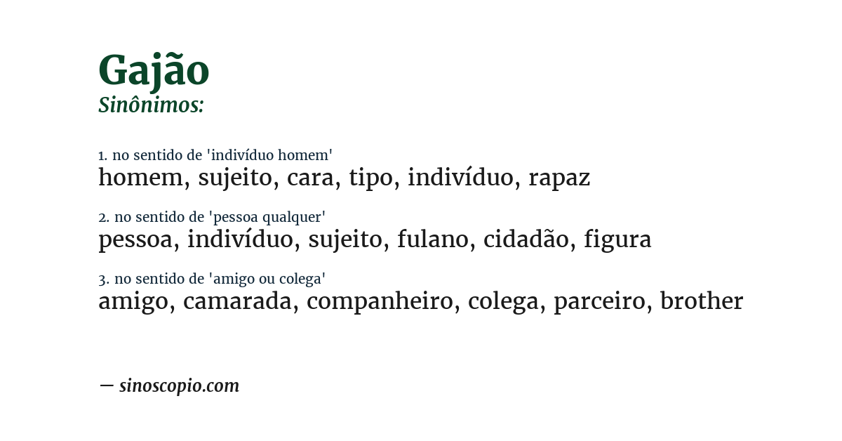 Sinônimo de gajão