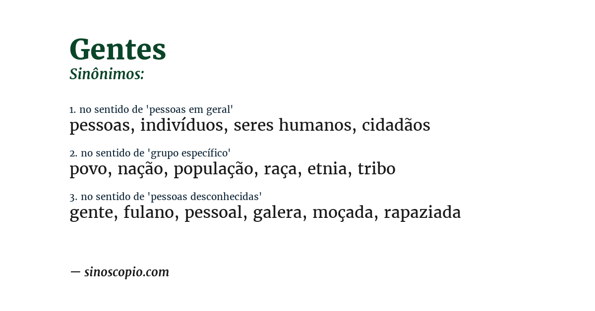 Sinônimo de gentes