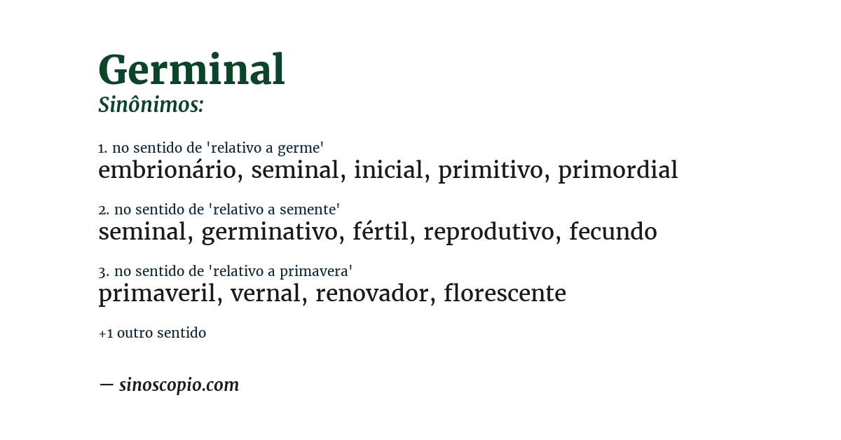 Sinônimo de germinal