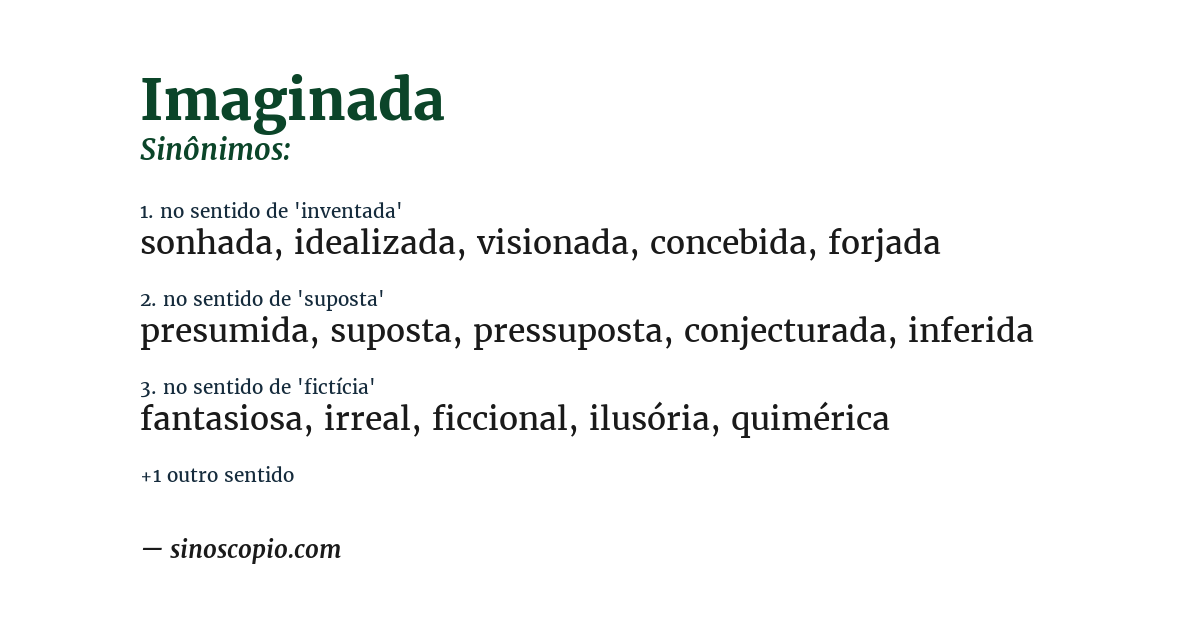Sinônimo de imaginada