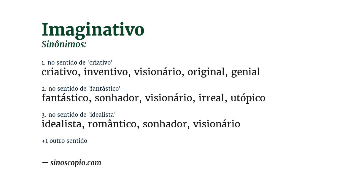 Sinônimo de imaginativo