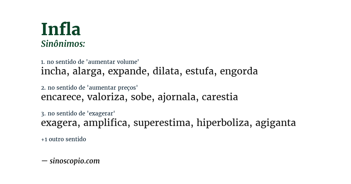 Sinônimo de infla