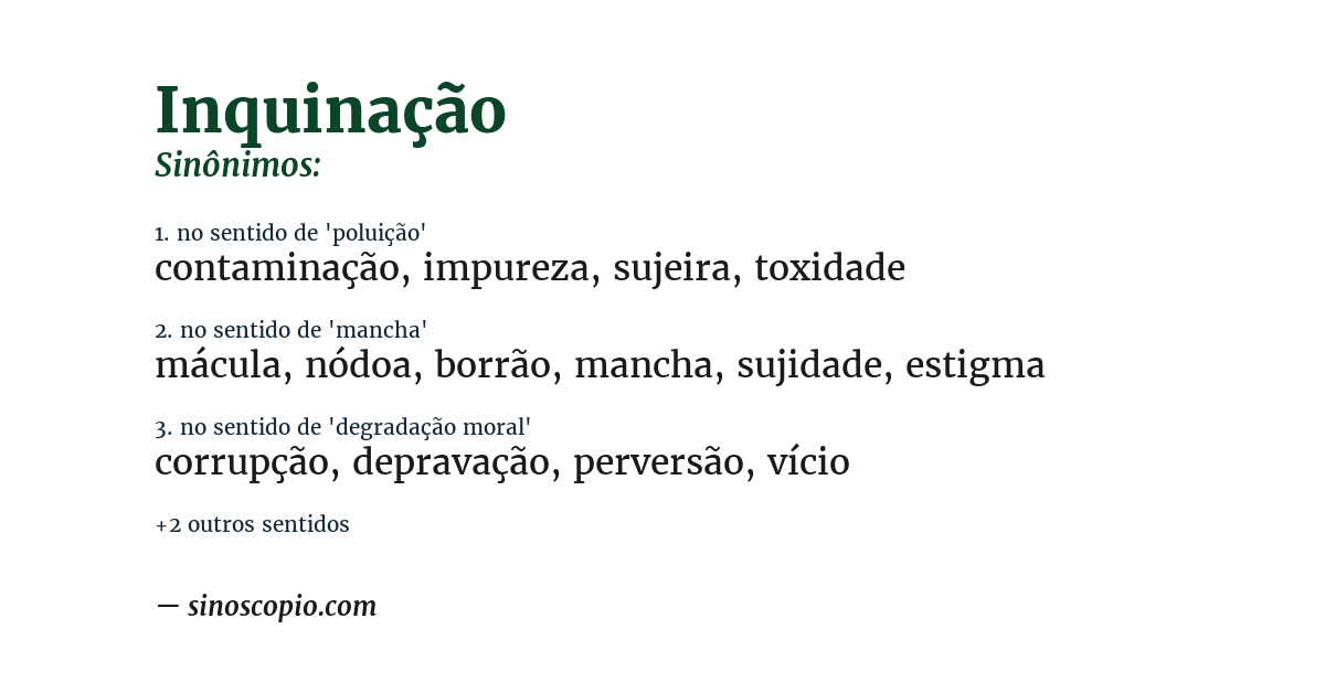 Sinônimo de inquinação