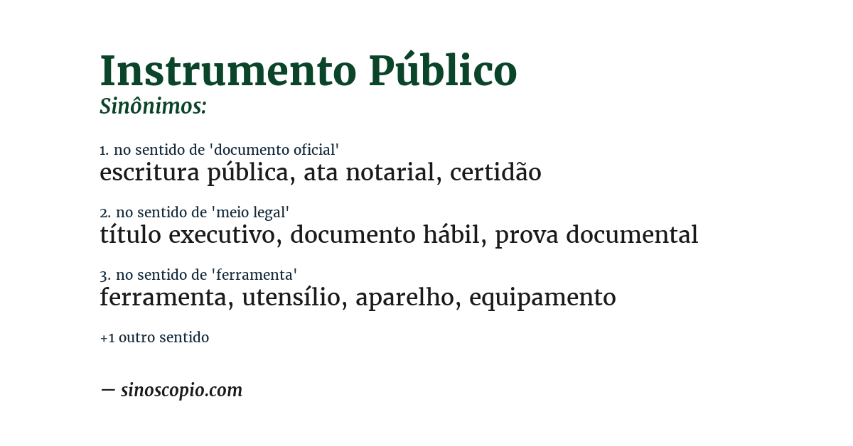Sinônimo de instrumento público