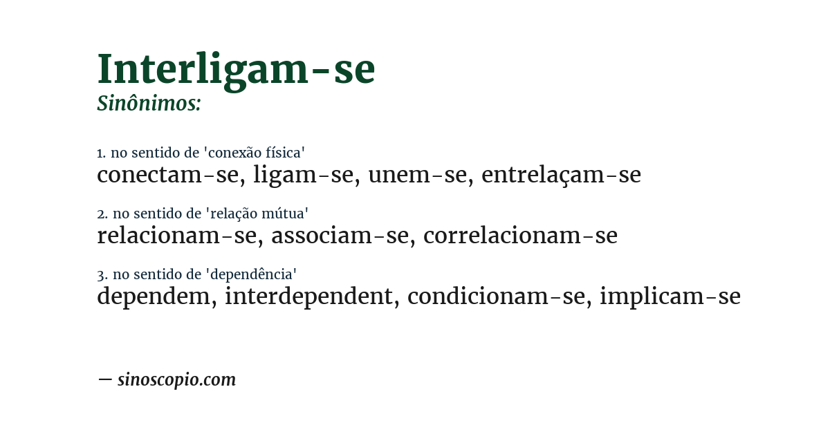 Sinônimo de interligam-se