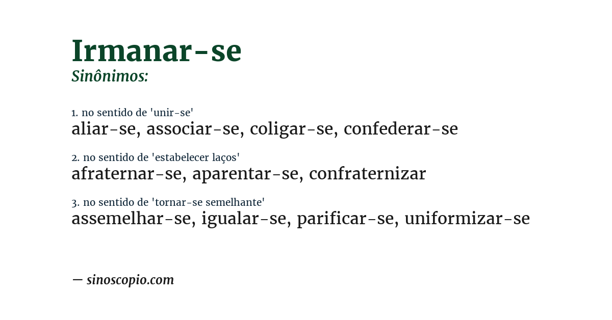 Sinônimo de irmanar-se