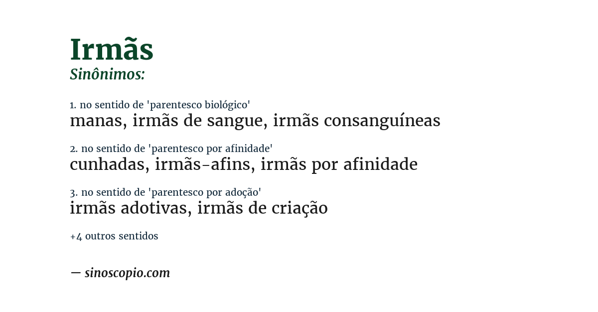 Sinônimo de irmãs