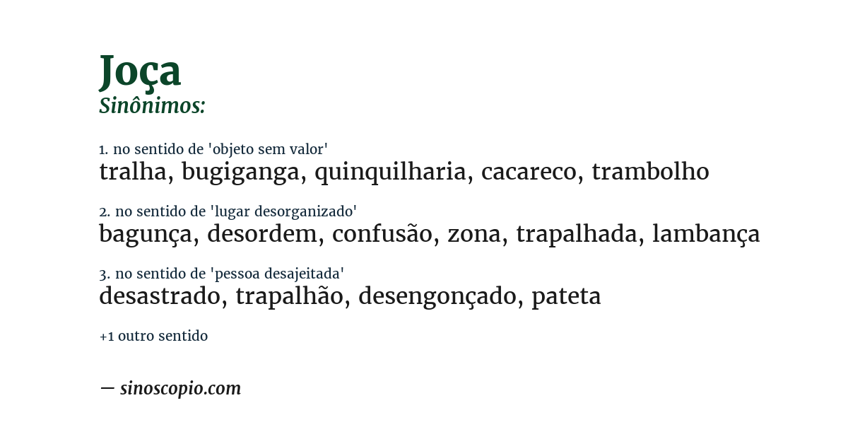 Sinônimo de joça