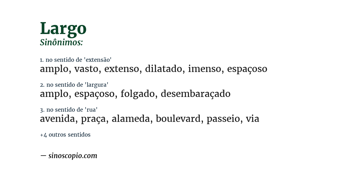 Sinônimo de largo