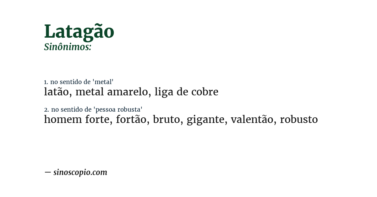 Sinônimo de latagão