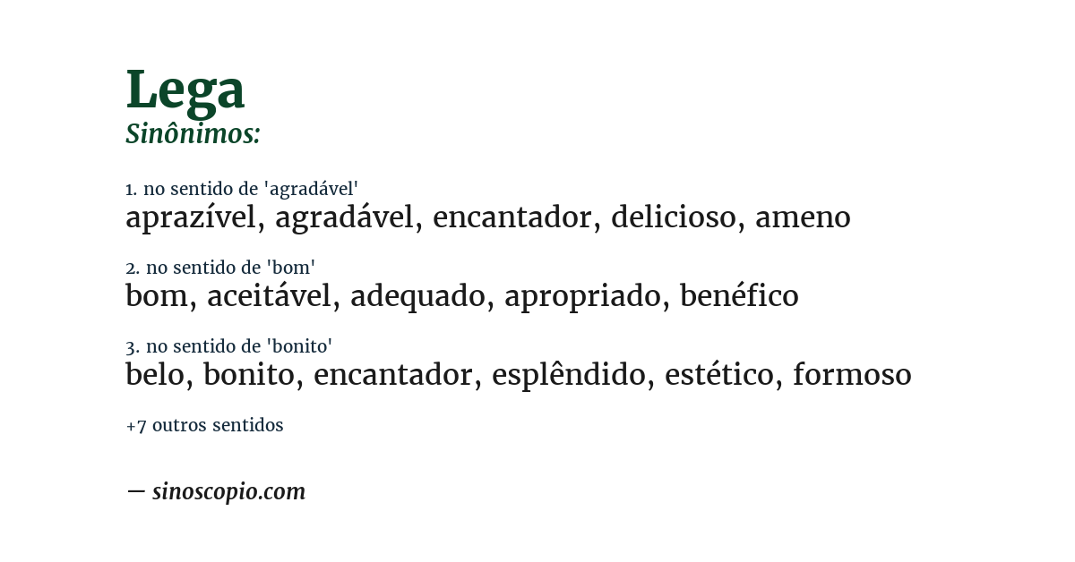 Sinônimo de lega