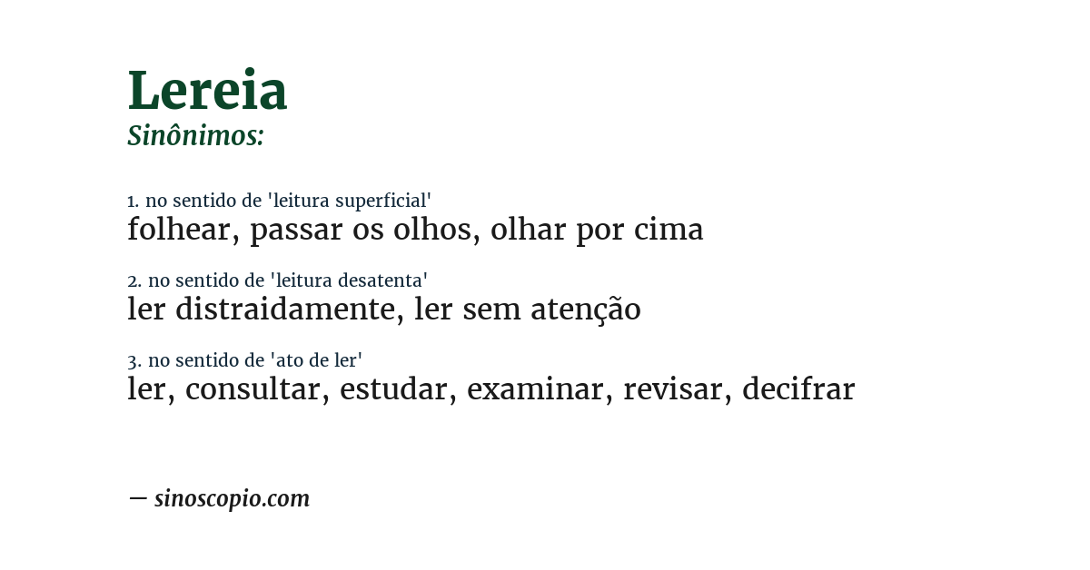 Sinônimo de lereia
