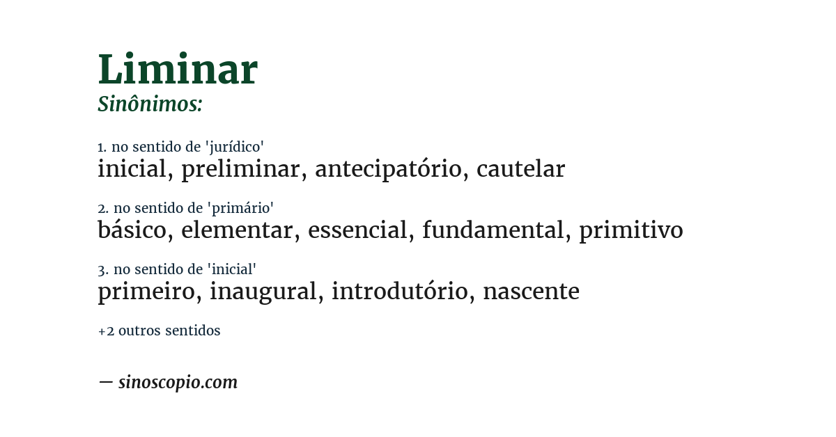 Sinônimo de liminar